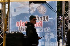 Techniker bei der Friendsdemo K&uuml;ndigt Ramstein in Berlin